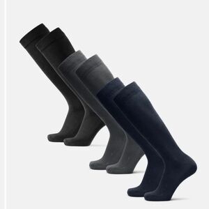 DANISH ENDURANCE BAMBOO KNEE-HIGH DRESS SOCKS, Grey,Black,Navy, Men Large, NWT